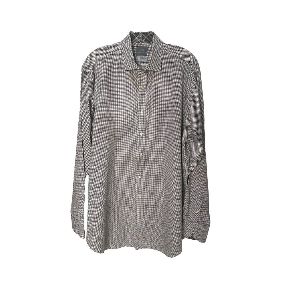 Thomas Dean Plaid Button‎ Up Long Sleeve Shirt Size XL